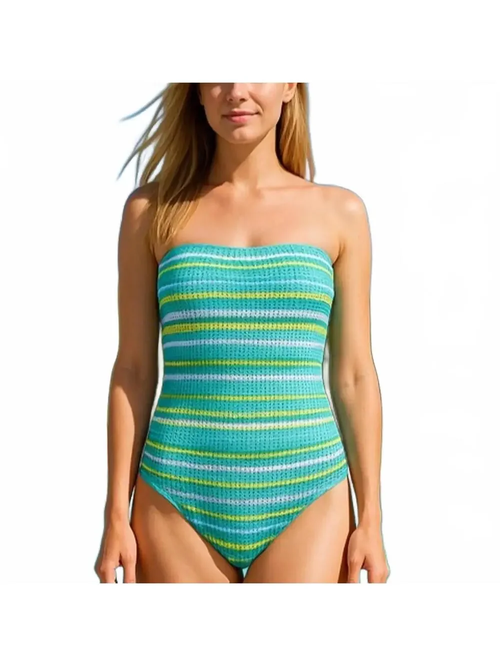 Kate Spade strapless bandeau crochet one piece swimsuit $148 New